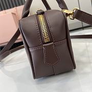 Okify MiuMiu Small Arcadie Leather Bag in Dark Brown 22x10.5x7.5cm - 3