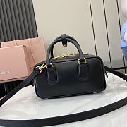 Okify MiuMiu Small Arcadie Leather Bag in Black 22x10.5x7.5cm - 4