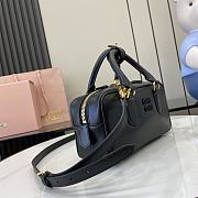 Okify MiuMiu Small Arcadie Leather Bag in Black 22x10.5x7.5cm - 3