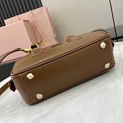 Okify MiuMiu Small Arcadie Leather Bag in Brown 22x10.5x7.5cm - 5