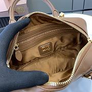 Okify MiuMiu Small Arcadie Leather Bag in Brown 22x10.5x7.5cm - 2