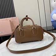 Okify MiuMiu Small Arcadie Leather Bag in Brown 22x10.5x7.5cm - 4