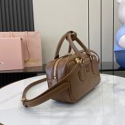 Okify MiuMiu Small Arcadie Leather Bag in Brown 22x10.5x7.5cm - 3