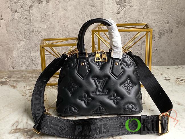 Okify Louis Vuitton Black Alma BB Bag 24.5x18x12cm M59793  - 1