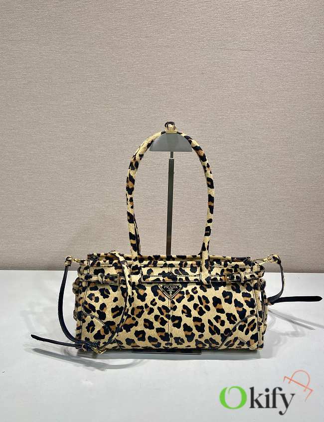 Okify Prada Medium printed leather handbag in honey 32x15.5x12cm  - 1