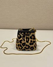 Okify Prada printed leather mini pouch in honey 10x12x7cm  - 4