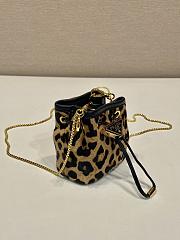 Okify Prada printed leather mini pouch in honey 10x12x7cm  - 3