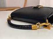 Okify Chloe Marcie Chain Flap Leather Bag in black 22.5x15.5x7cm - 5