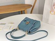 Okify Chloe Small Penelope soft shoulder bag in blue grained leather 25x20x10cm - 2