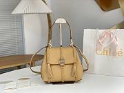 Okify Chloe Small Penelope soft shoulder bag in milk tea grained leather 25x20x10cm - 1