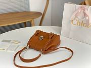 Okify Chloe Small Penelope soft shoulder bag in brown grained leather 25x20x10cm - 3