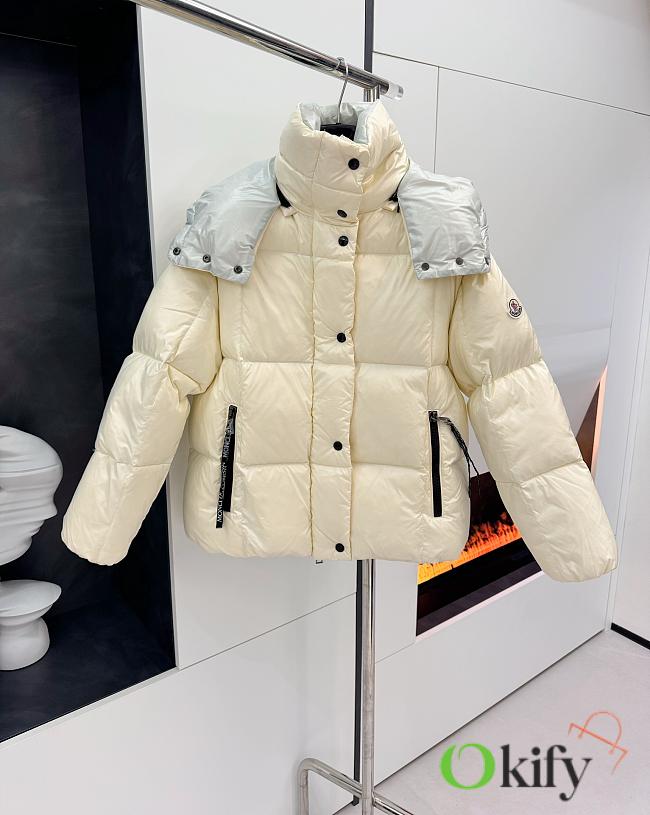 Okify Moncler White And Gray Grey Down Jacket - 1