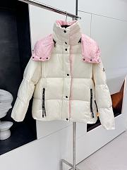 Okify Moncler White And Pink Down Jacket - 1