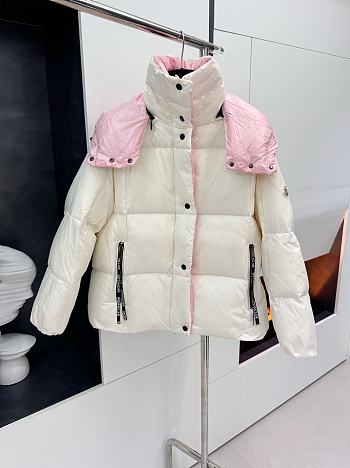 Okify Moncler White And Pink Down Jacket