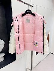 Okify Moncler White And Pink Down Jacket - 2