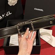 Okify Chanel Black Gold Zipper Belt 48mm - 1