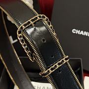 Okify Chanel Black Gold Zipper Belt 48mm - 4