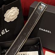 Okify Chanel Black Gold Zipper Belt 48mm - 3