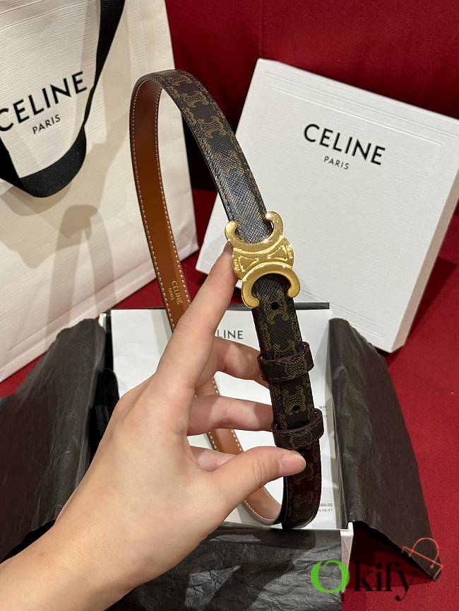 Okify Celine Arc de Triomphe Brown Belt 25mm - 1