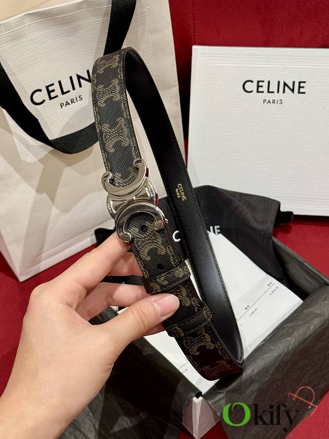 Okify Celine Arc de Triomphe Black Belt 25mm - 1