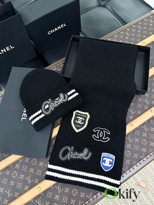 Okify Chanel Black Medal Scarf  - 1