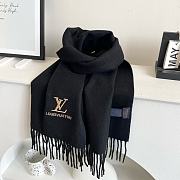 Okify Louis Vuitton black cashmere scarf 180x32cm 18970 - 1