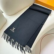 Okify Louis Vuitton black cashmere scarf 180x32cm 18970 - 4