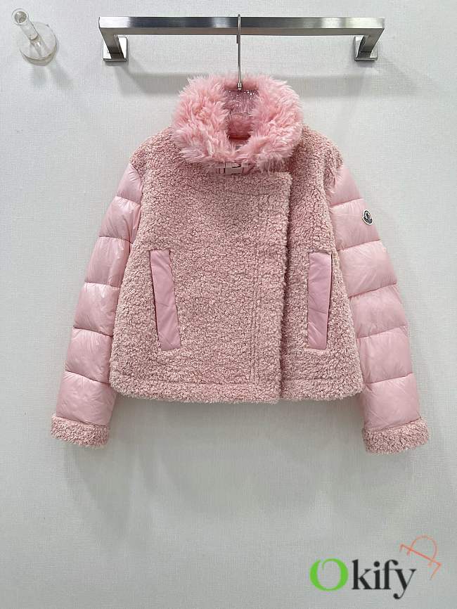 Okify Moncler Pink Down Jacket SML 18975 - 1