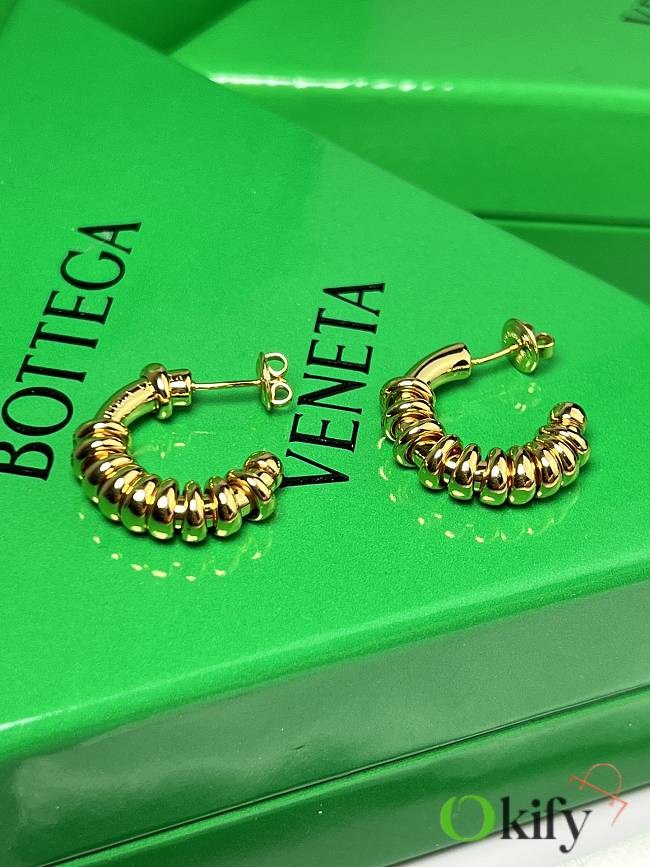 Okify Bottega Veneta Telephone Wire Gold Earrings  - 1