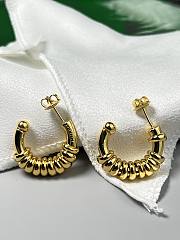 Okify Bottega Veneta Telephone Wire Gold Earrings  - 3