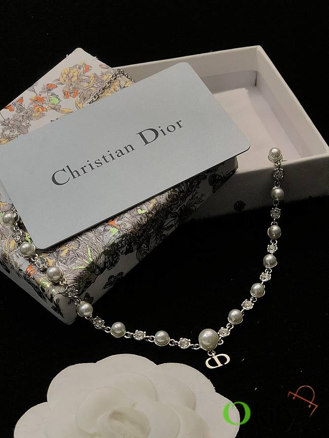 Okify Dior Pearl Silver Necklace  - 1