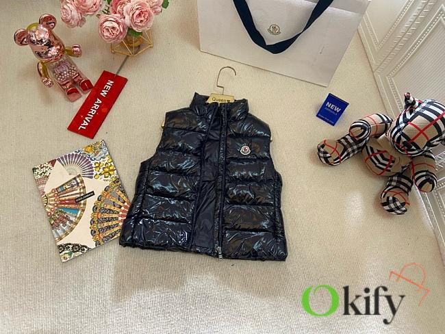 Okify Moncler Black Shiny Down Gilet 110-160cm - 1