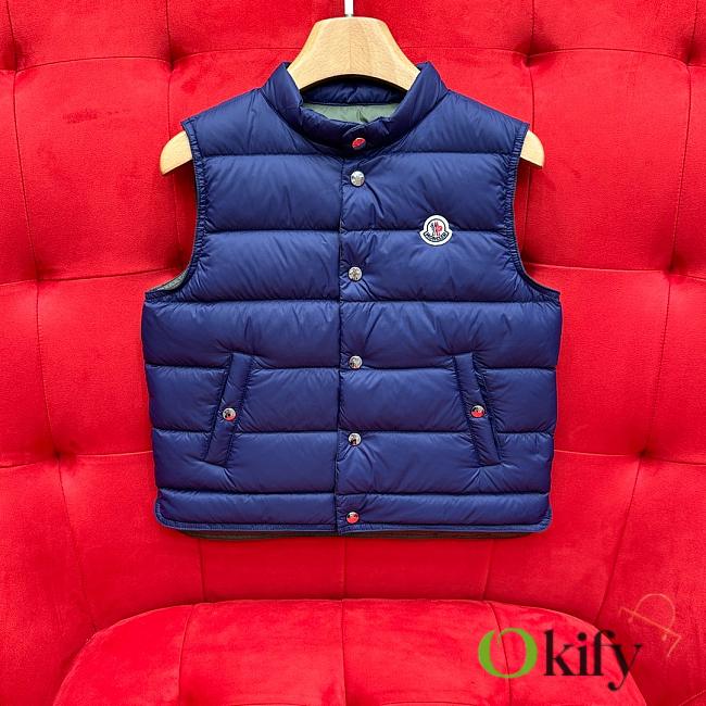 Okify Moncler Longue Saison Blue Down Gilet 100-180cm - 1