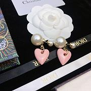 Okify Dior Pink Heart Earrings  - 2