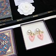 Okify Dior Pink Heart Earrings  - 3