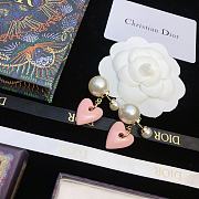 Okify Dior Pink Heart Earrings  - 1