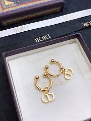 Okify Dior Logo Bone Clip Earrings  - 3