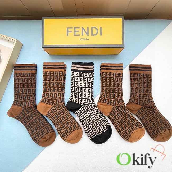 Okify Fendi Set 5 pairs of socks 19003 - 1