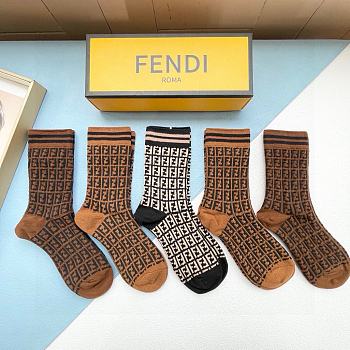 Okify Fendi Set 5 pairs of socks 19003