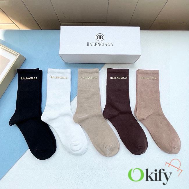 Okify Balenciaga Set 5 pairs of socks 19006 - 1