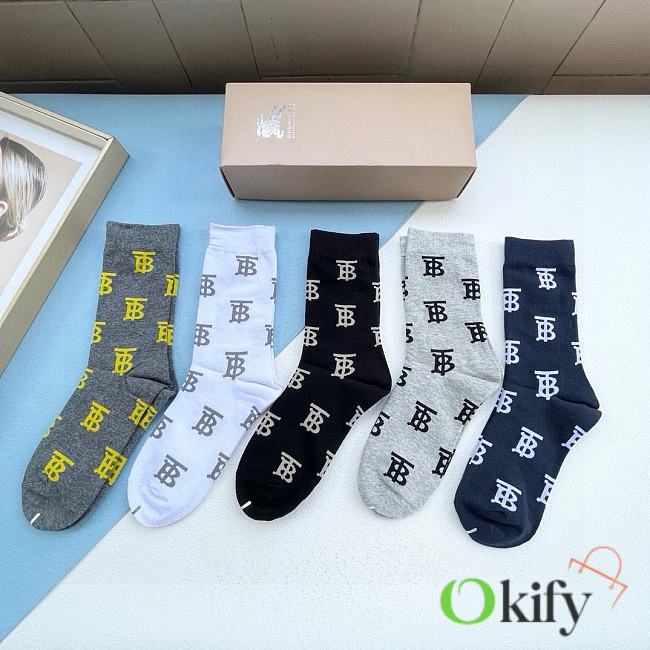 Okify Burberry Set 5 pairs of socks 19010 - 1