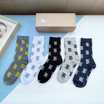 Okify Burberry Set 5 pairs of socks 19010