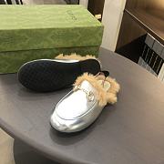 Okify Gucci Princetown Faux Fur Loafers for kids in silver EU24-35 - 4