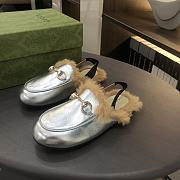 Okify Gucci Princetown Faux Fur Loafers for kids in silver EU24-35 - 3