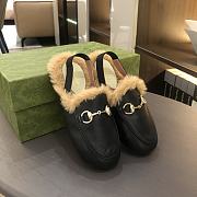 Okify Gucci Princetown Faux Fur Loafers for kids in black EU24-35 - 1