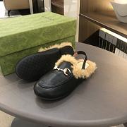 Okify Gucci Princetown Faux Fur Loafers for kids in black EU24-35 - 4