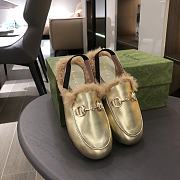 Okify Gucci Princetown Faux Fur Loafers for kids in gold EU24-35 - 1