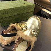 Okify Gucci Princetown Faux Fur Loafers for kids in gold EU24-35 - 3