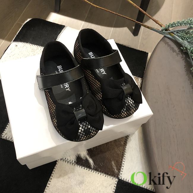 Okify Burberry Plaid and Mesh Black Shoes for kids EU 14-25 - 1