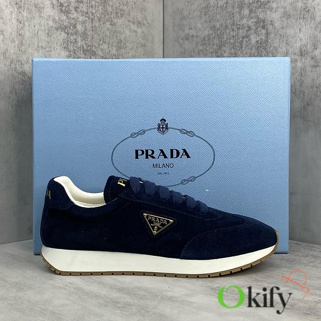 Okify Prada Dark Blue Loafer Shoes  - 1